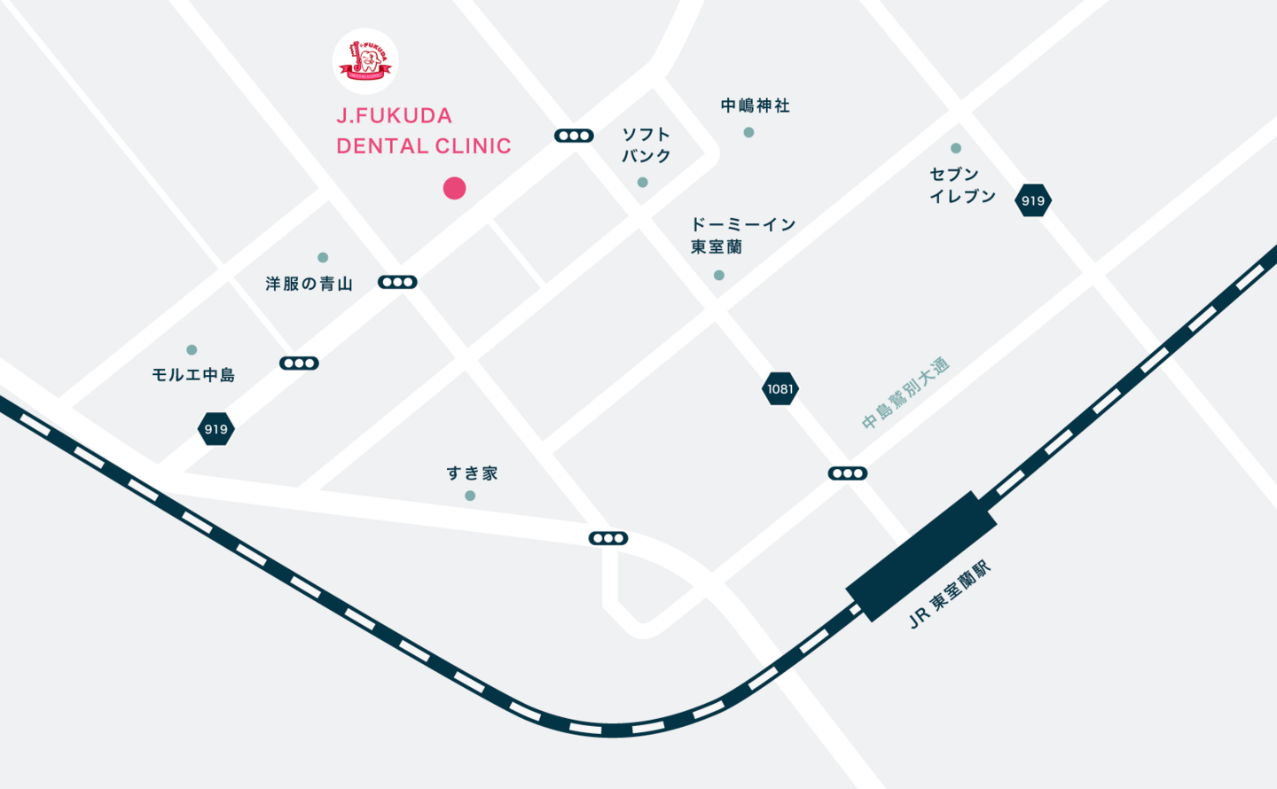 J.FUKUDAへのアクセスマップ